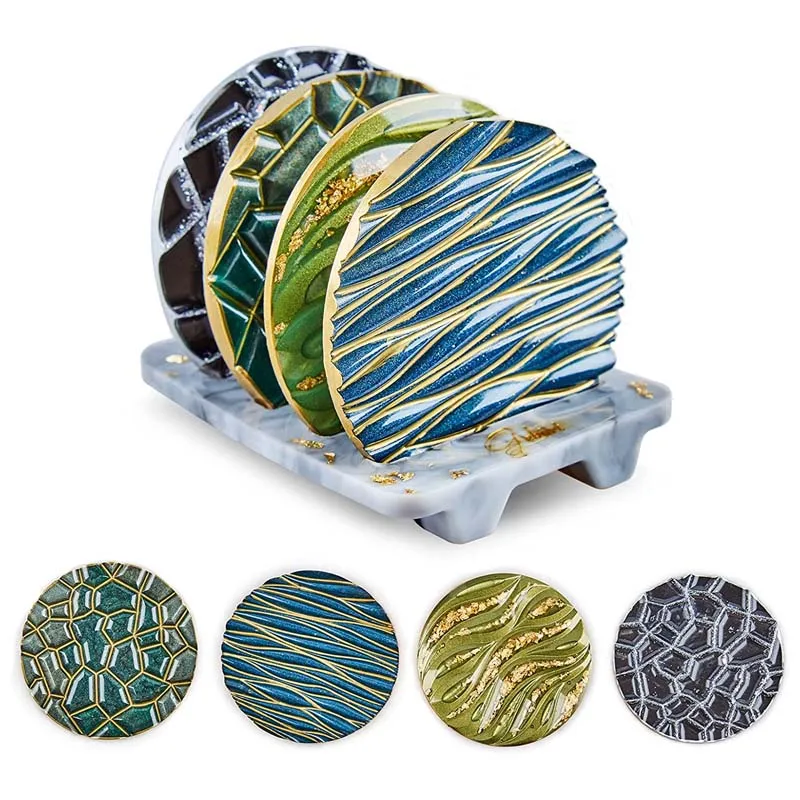 Moule en cristal époxy ondulé, - Coaster Mold Round avis et prix